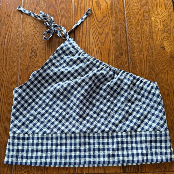 🆕 Free People Blue and White Harper Plaid Set - Picture 7 of 9